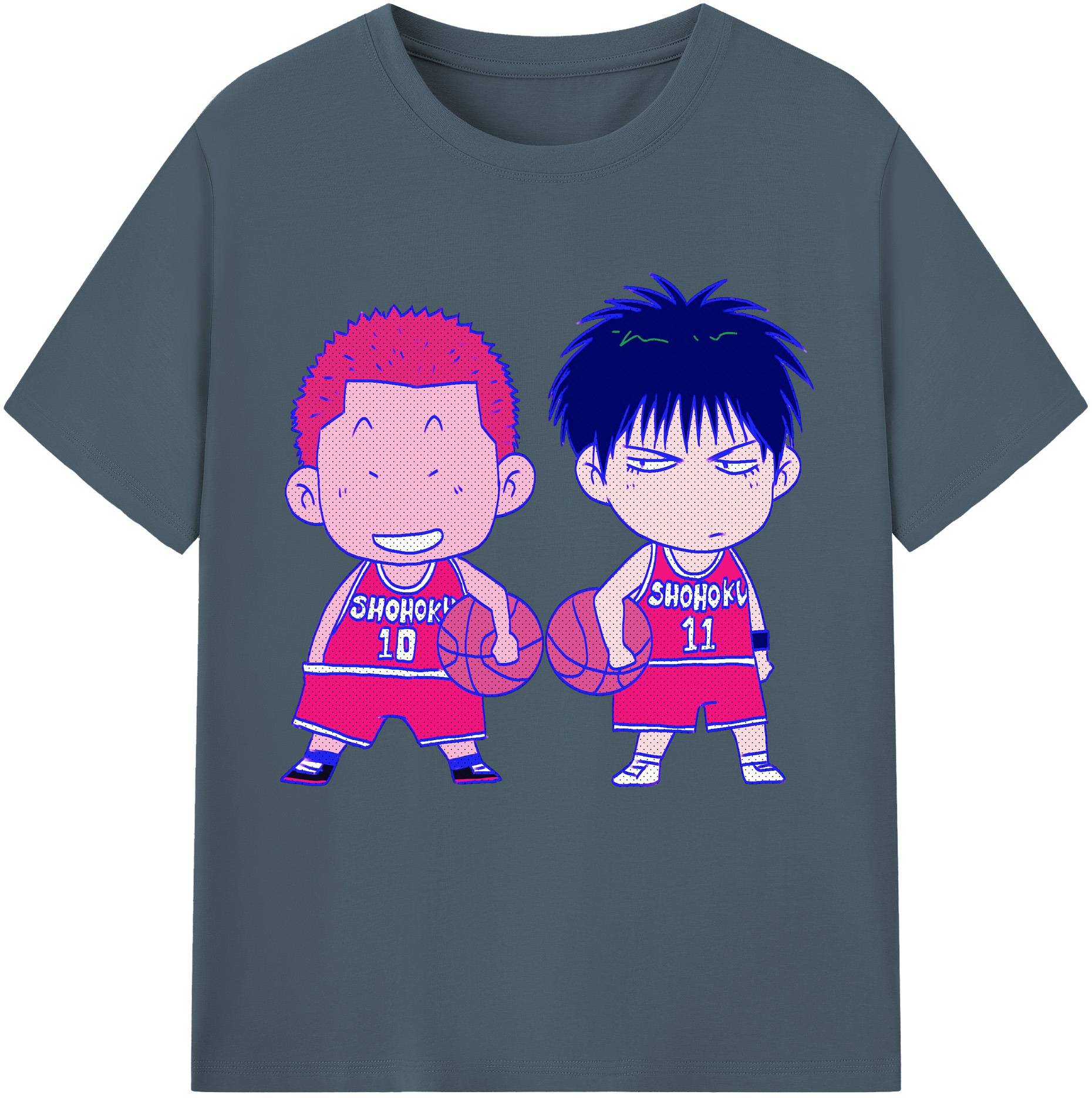 SLAM DUNK／スラムダンク 綿100％半袖Tシャツ（フロントプリント）